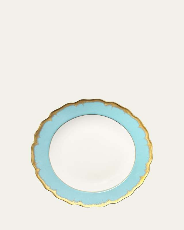 Chelsea Feather Turquoise Dinner Plate
